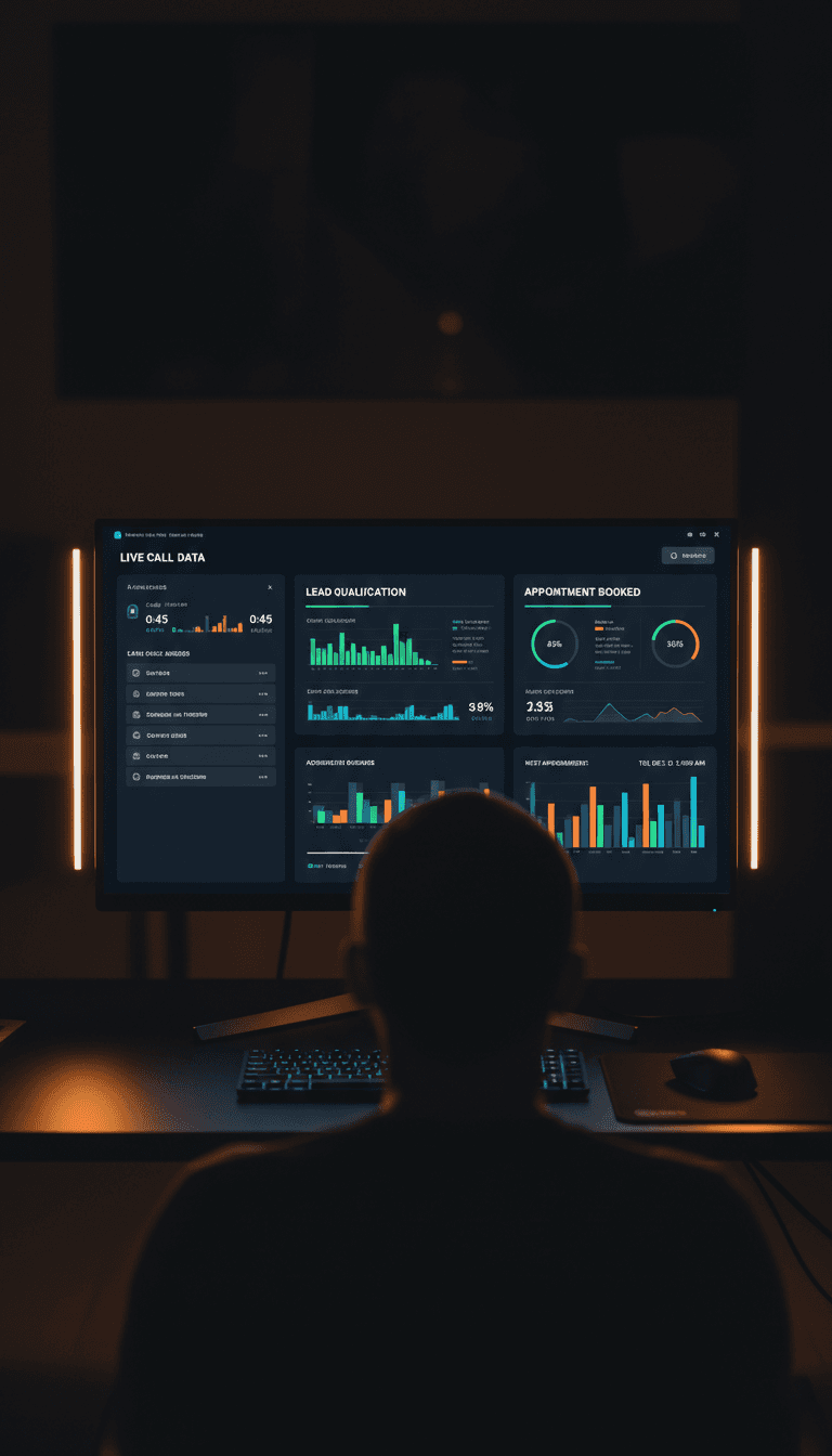 AI Voice Agent dashboard monitoring live calls and lead qualification