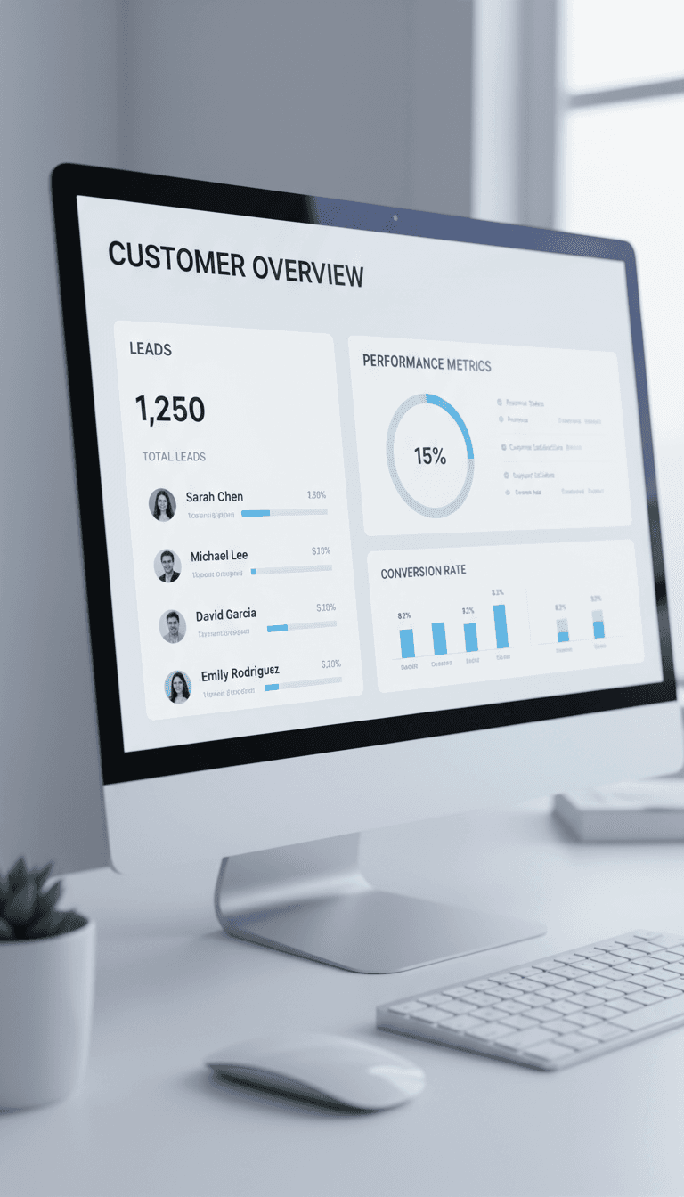 CRM dashboard and lead tracking