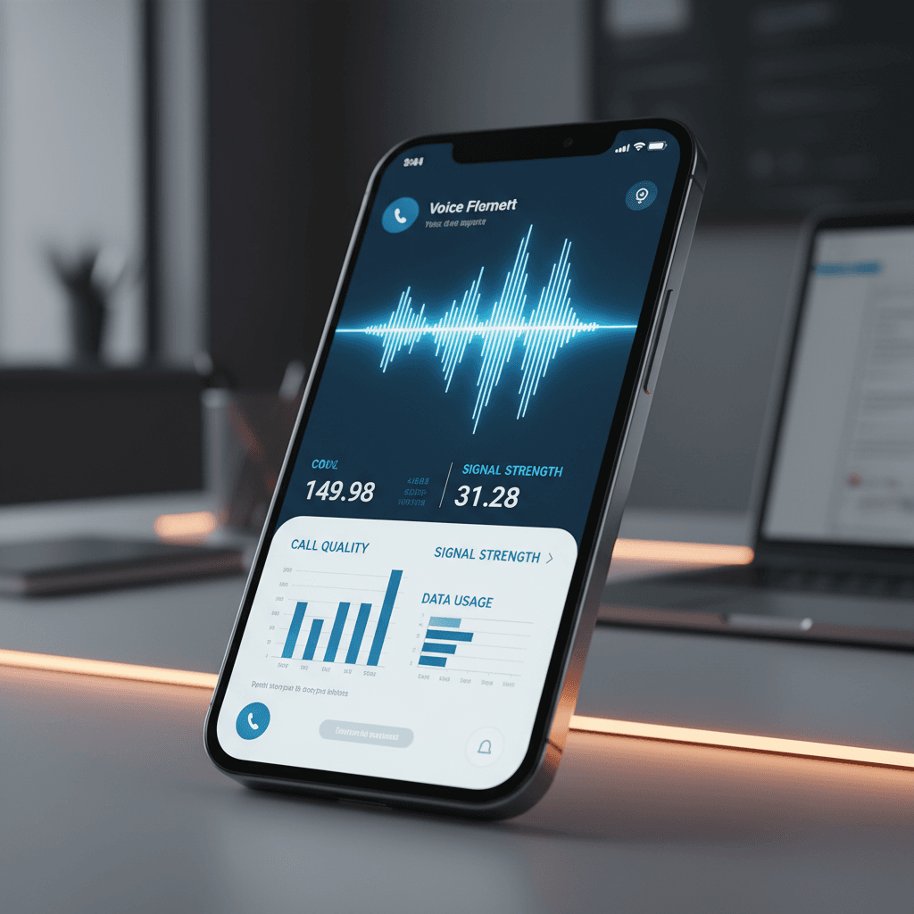 AI Voice Agents phone interface with call analytics